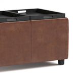 Avalon 42 Inch Wide Storage Ottoman in Distressed Saddle