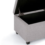 Avalon 48 Inch Wide Storage Ottoman Bench in Cloud