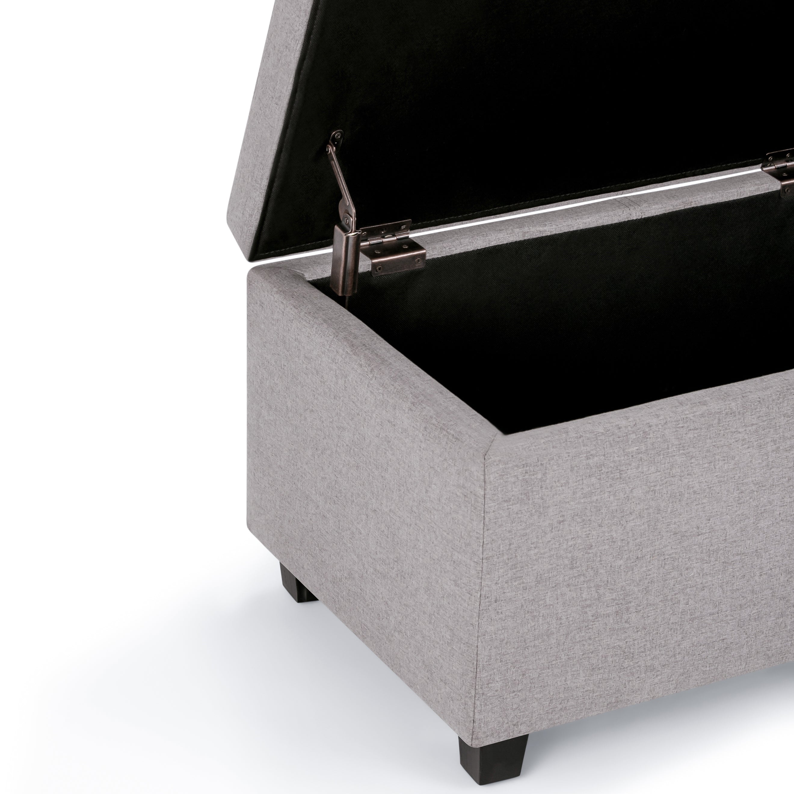 Avalon 48 Inch Wide Storage Ottoman Bench in Cloud