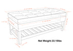 Cosmopolitan Storage Ottoman Bench with Open Bottom - Distressed