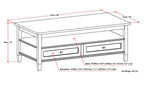 Warm Shaker Solid Wood 48 Inch Wide Transitional Coffee Table in Rustic