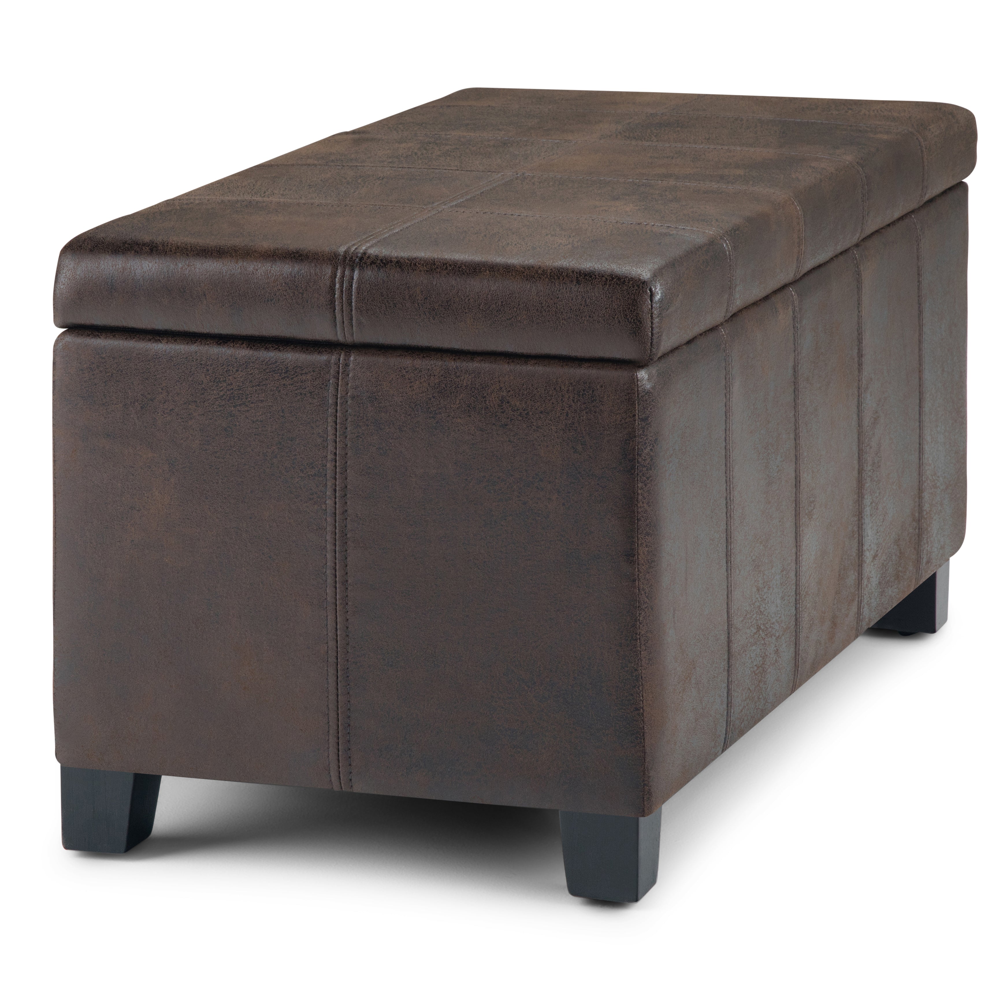 Dover 36 Inch Wide Storage Ottoman Bench in Distressed