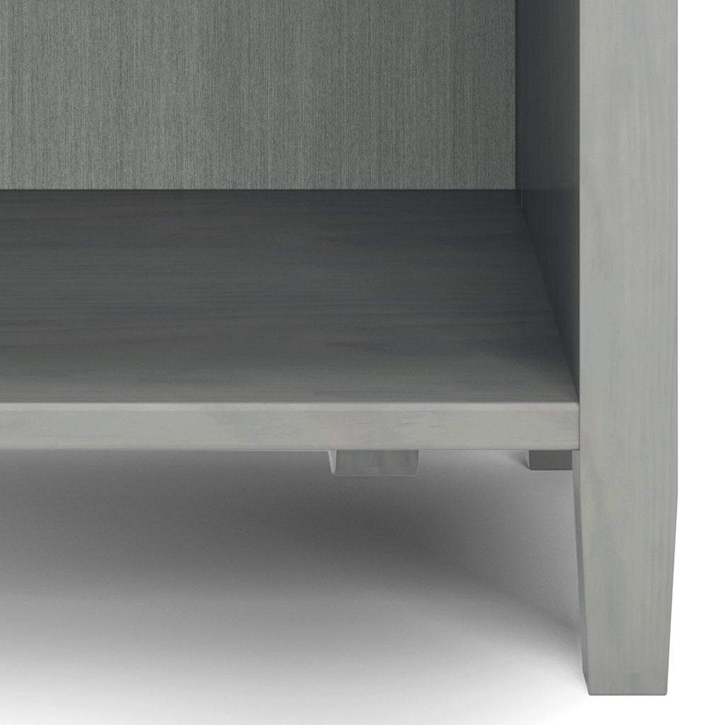 Warm Shaker Solid Wood Nightstand in Fog
