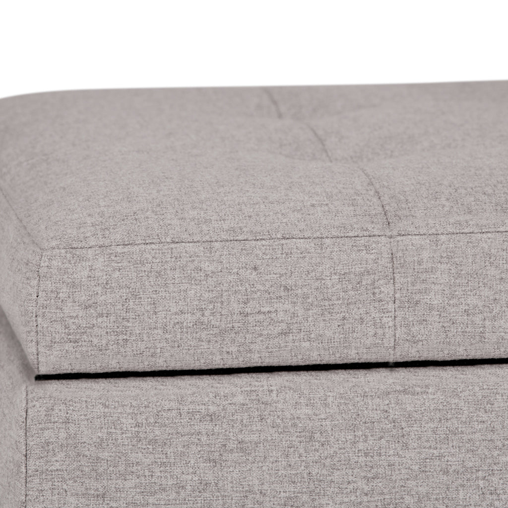 Cosmopolitan 34 Inch Wide Storage Ottoman in Cloud