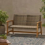 Hampton Wood + Wicker Loveseat