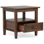 Warm Shaker Solid Wood 20 Inch Wide Transitional End Table