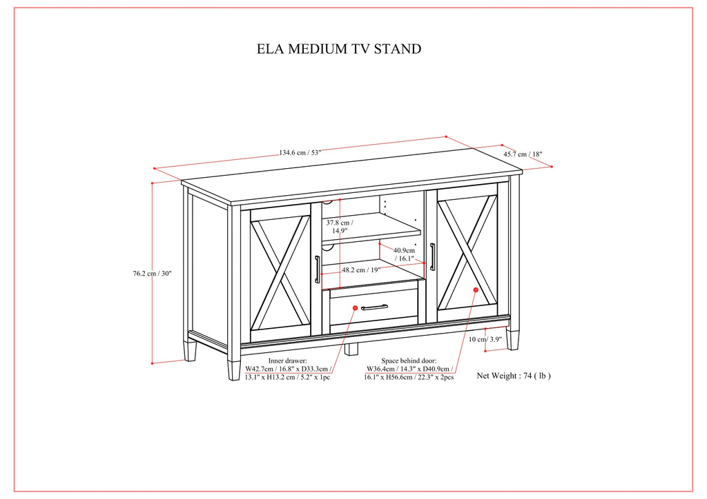 Ela Medium TV Stand - Smoky