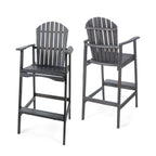 Outdoor Acacia Wood Adirondack Barstools, Set of 2