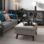 Owen 34 Inch Wide Coffee Table Storage Ottoman in Cloud