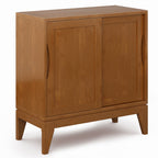 Harper 30 Inch Wide Solid Hardwood Mid-Century Modern Low Storage Cabinet in Teak