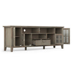 Artisan 72 Inch Wide Solid Wood TV Stand in Distressed