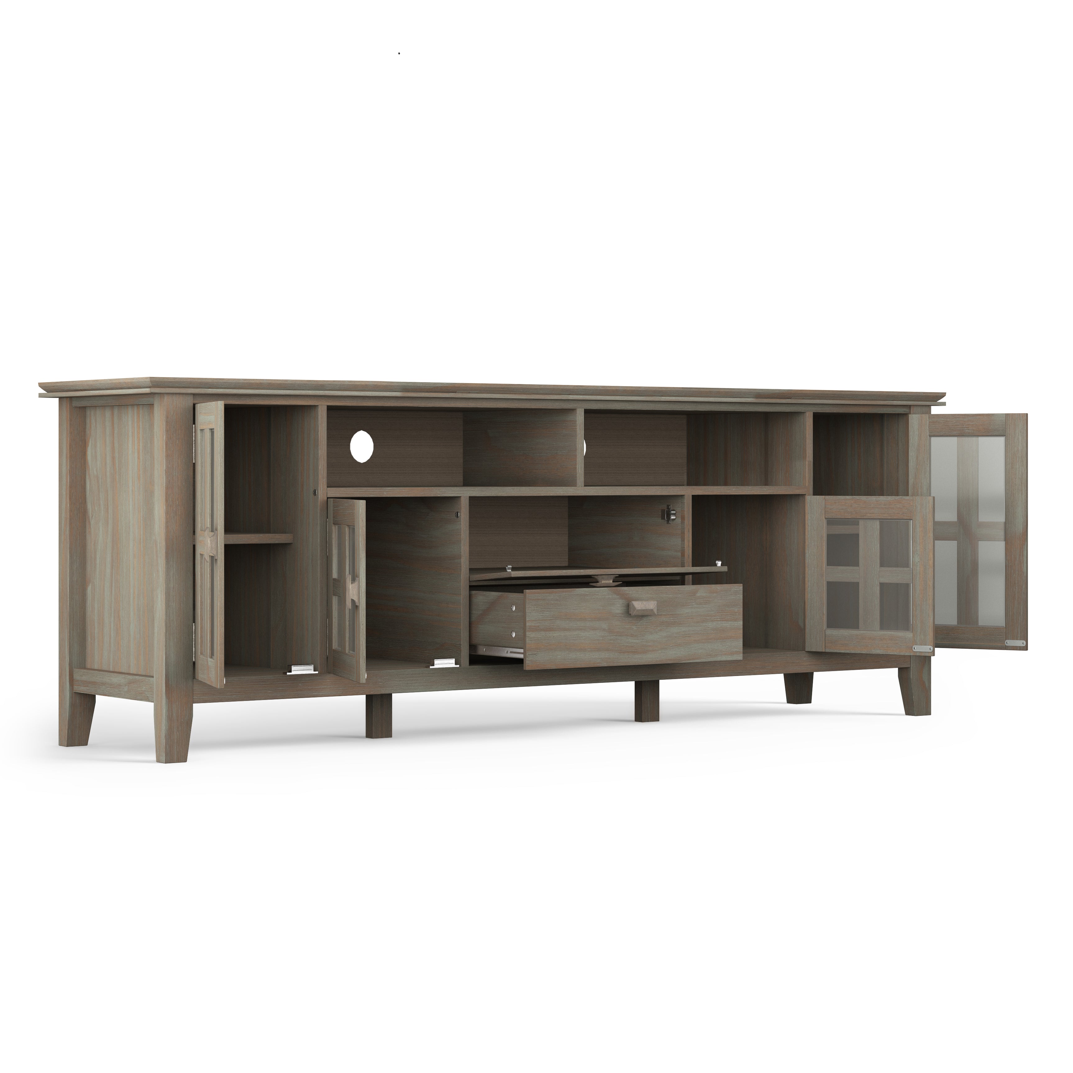 Artisan 72 Inch Wide Solid Wood TV Stand in Distressed
