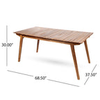 Outdoor 69" Solid Wood Dining Table