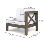 Brava X-Back 2 Seater Sectional Loveseat with Coffee Table