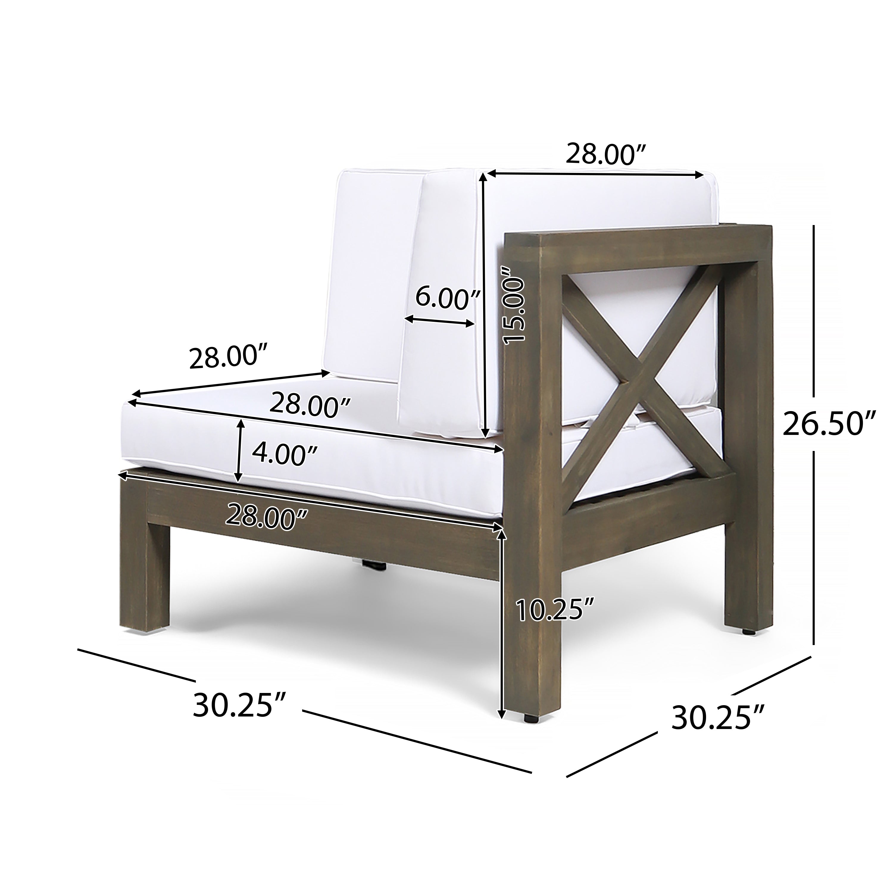 Brava X-Back 2 Seater Sectional Loveseat with Coffee Table