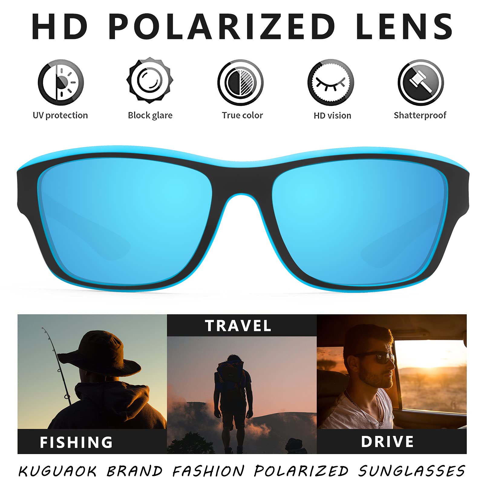 Photochromic Polarized Sunglasses UV400 Protection Anti-Glare Outdoor Sports