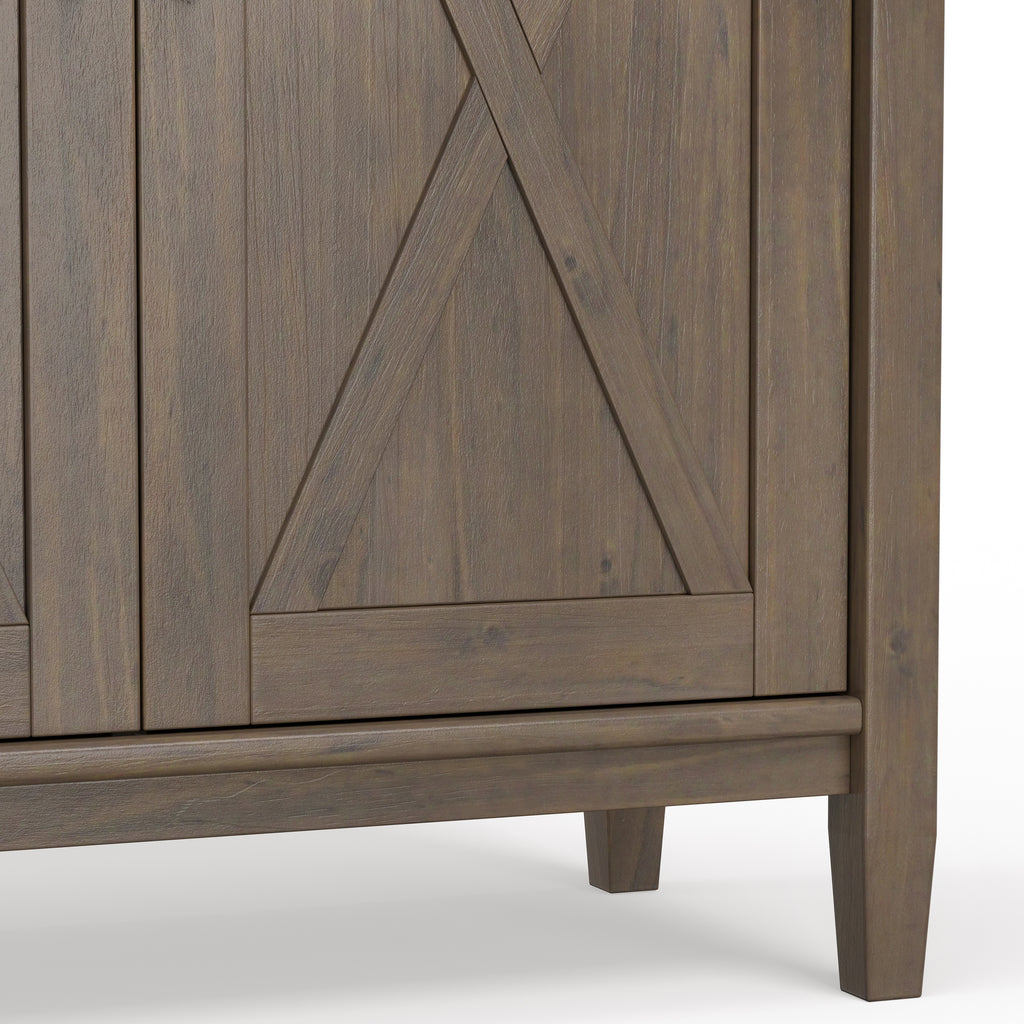 Ela 32 Inch Wide Solid Wood Low Storage Cabinet in Smoky