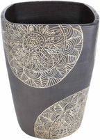 Hearst Terracotta Geometric Black Planter - Clearance