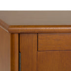 Draper 60 Inch Wide Solid Wood Mid Century Low TV Stand in Teak