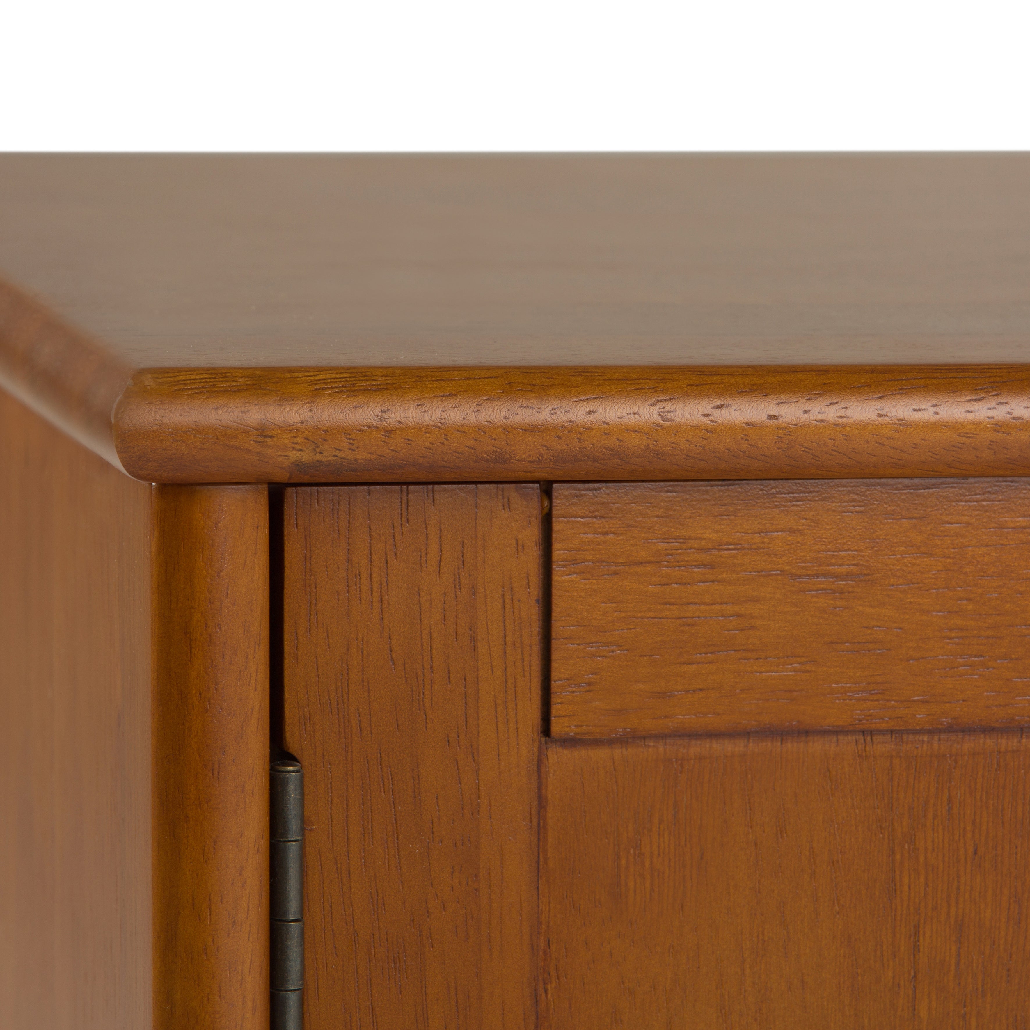 Draper 60 Inch Wide Solid Wood Mid Century Low TV Stand in Teak