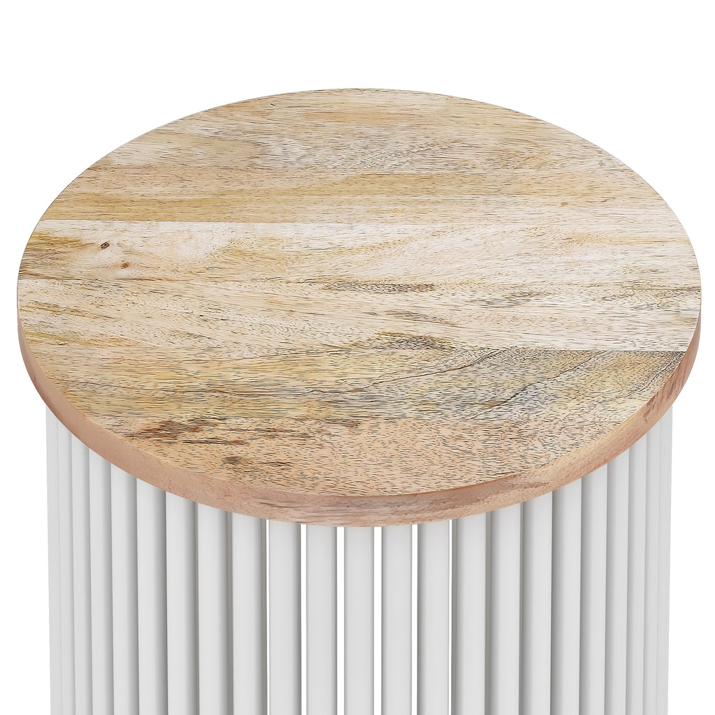 Demy Accent Table in Natural/White