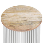 Demy Accent Table in Natural/White