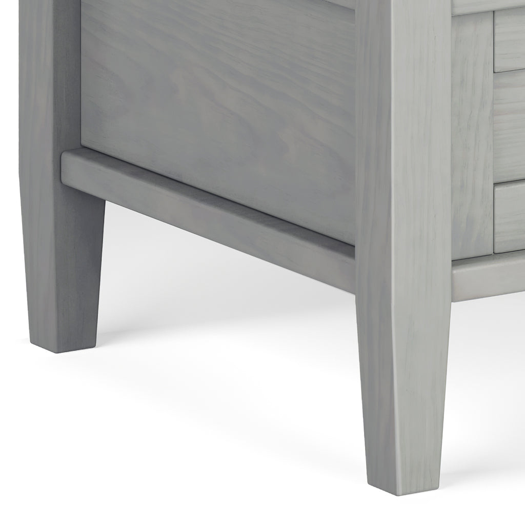Warm Shaker Solid Wood 20-Inch Wide Transitional End Table in Fog