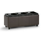 Avalon 42 Inch Wide Storage Ottoman in Chocolate