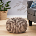 Moro Knitted Cotton 20 x 20 Round Pouf