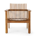 Outdoor Acacia Wood Slatted Club Chairs, Set of 2