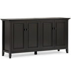 Amherst 66 Inch Wide Solid Wood Transitional 4 Door Storage Cabinet in Hickory