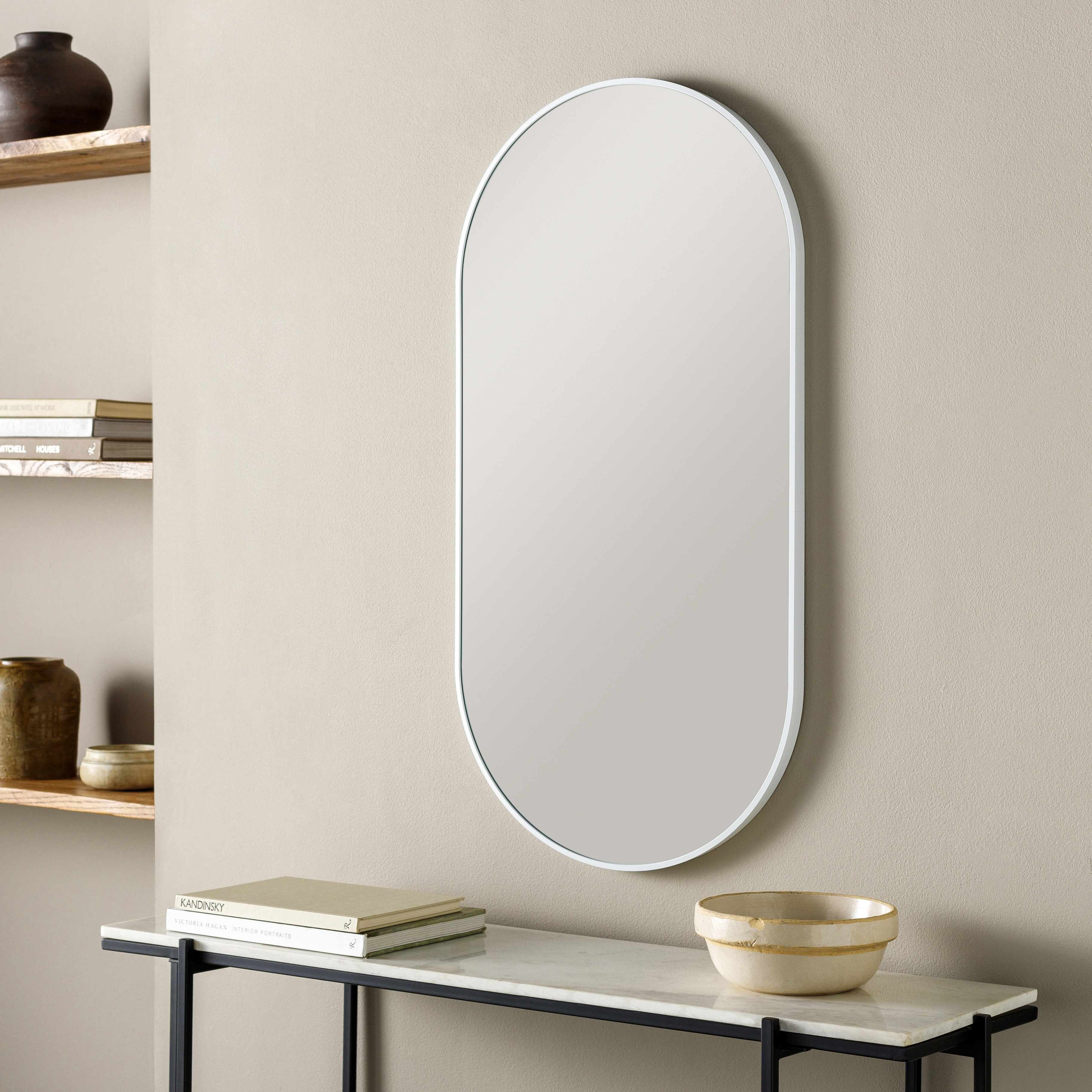 Hagenburg White Iron Frame Mirror
