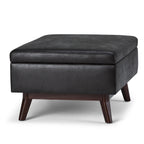 Owen 34 Inch Wide Coffee Table Storage Ottoman in Distressed