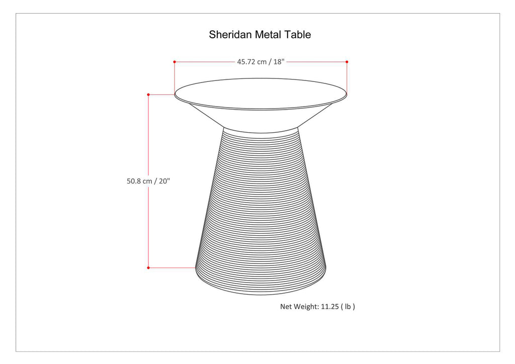 Sheridan 18-Inch Wide Metal Accent Table in Antique