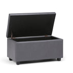 Cosmopolitan 34 Inch Wide Storage Ottoman in Stone