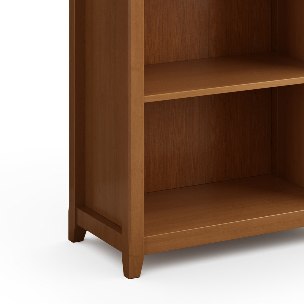 Amherst 30 Inch Solid Wood 5 Shelf Bookcase in Light Golden