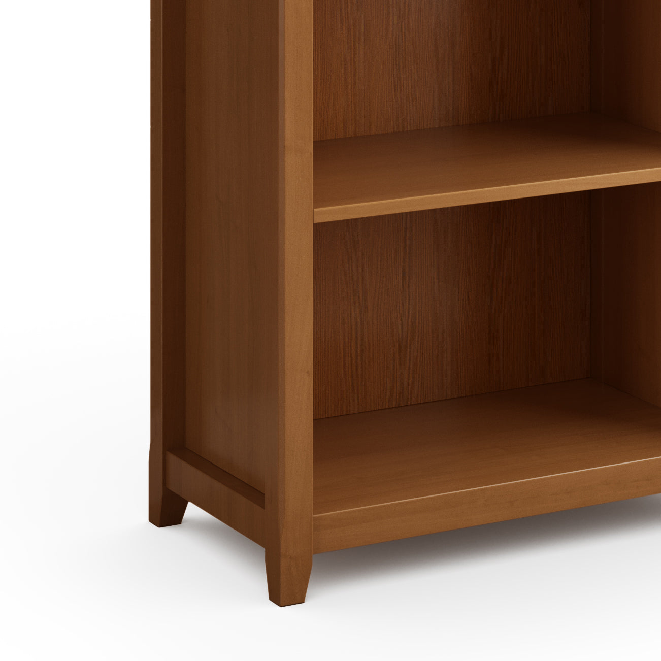 Amherst 30 Inch Solid Wood 5 Shelf Bookcase in Light Golden