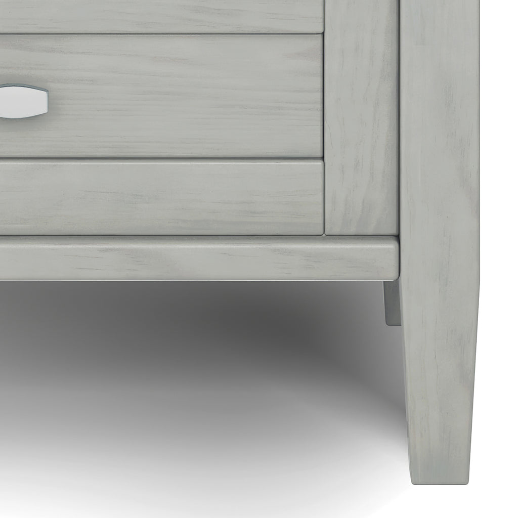 Warm Shaker Solid Wood 20-Inch Wide Transitional End Table in Fog