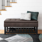 Cosmopolitan Storage Ottoman Bench with Open Bottom - Distressed