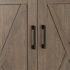 Ela 32 Inch Wide Solid Wood Low Storage Cabinet in Smoky