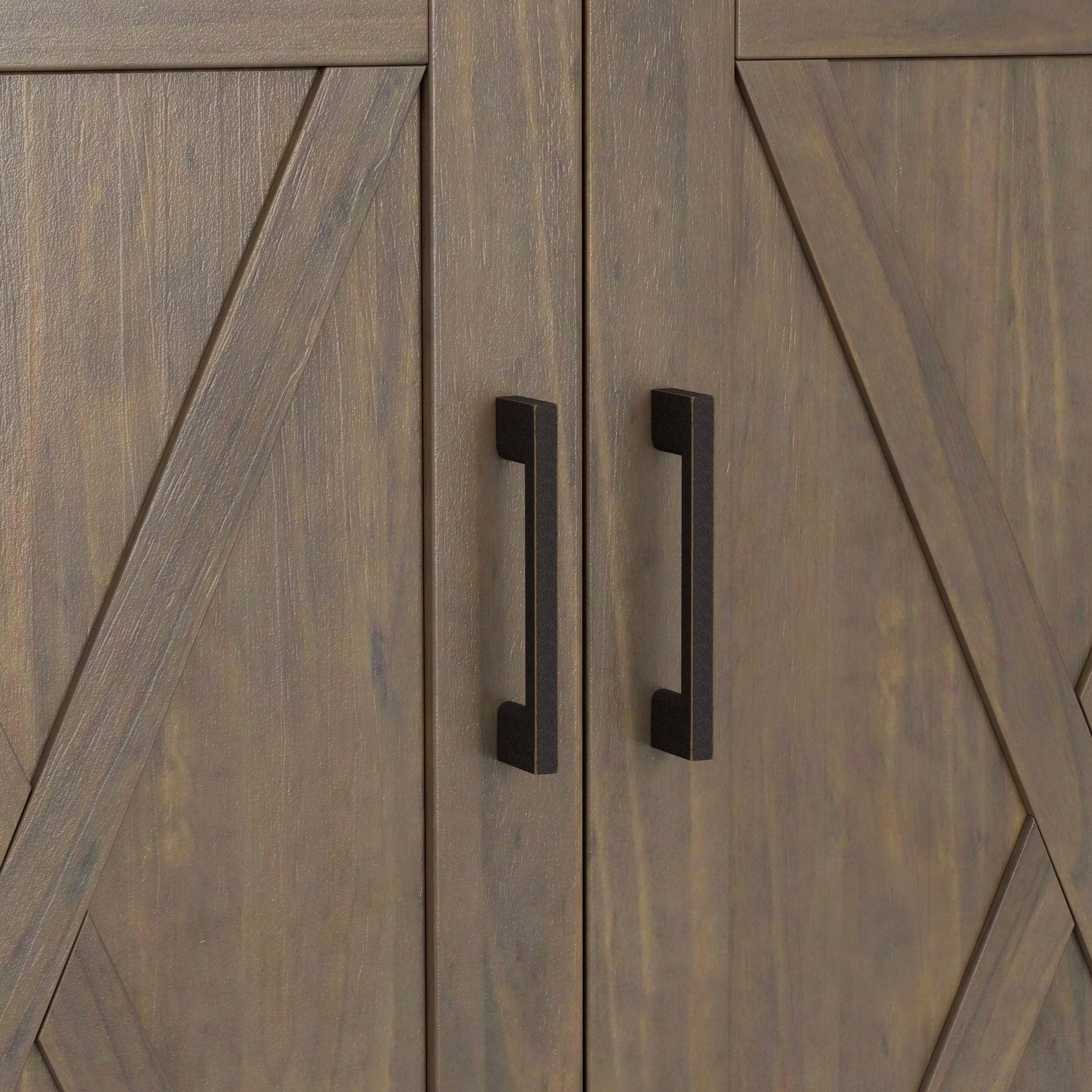 Ela 32 Inch Wide Solid Wood Low Storage Cabinet in Smoky