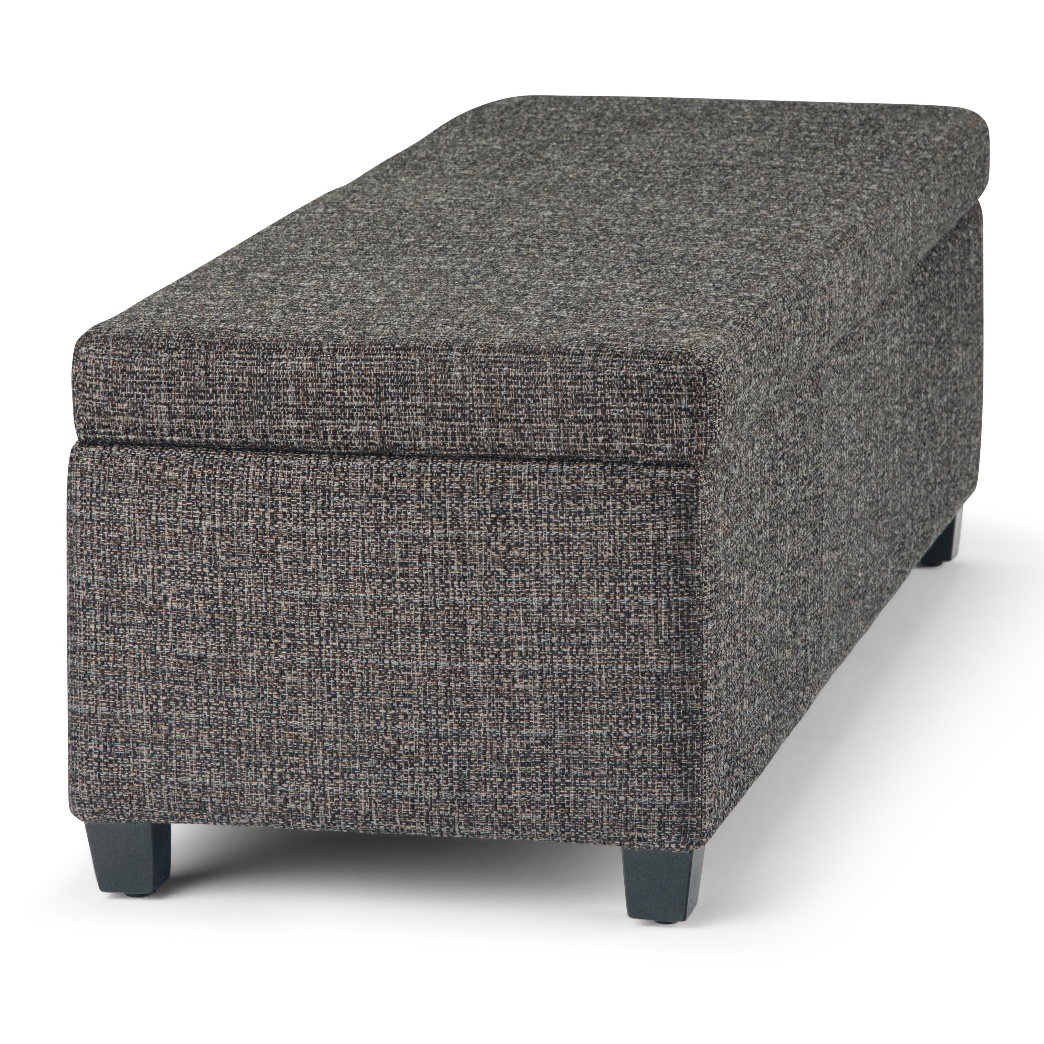 Avalon 48 Inch Wide Storage Ottoman Bench in Dark