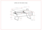 Lowry 48 Inch Wide Solid Acacia Wood Lift Top Coffee Table