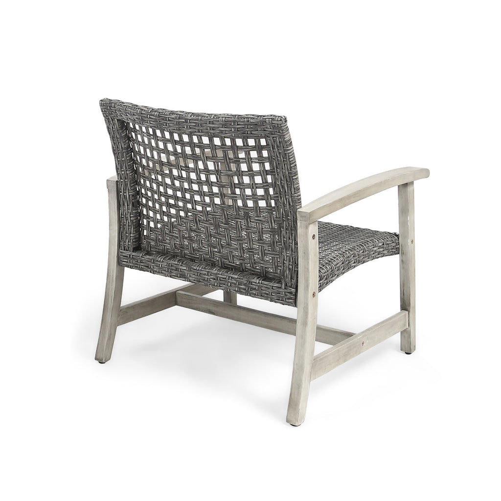 Hampton Wood + Wicker Club Chair Set of 2