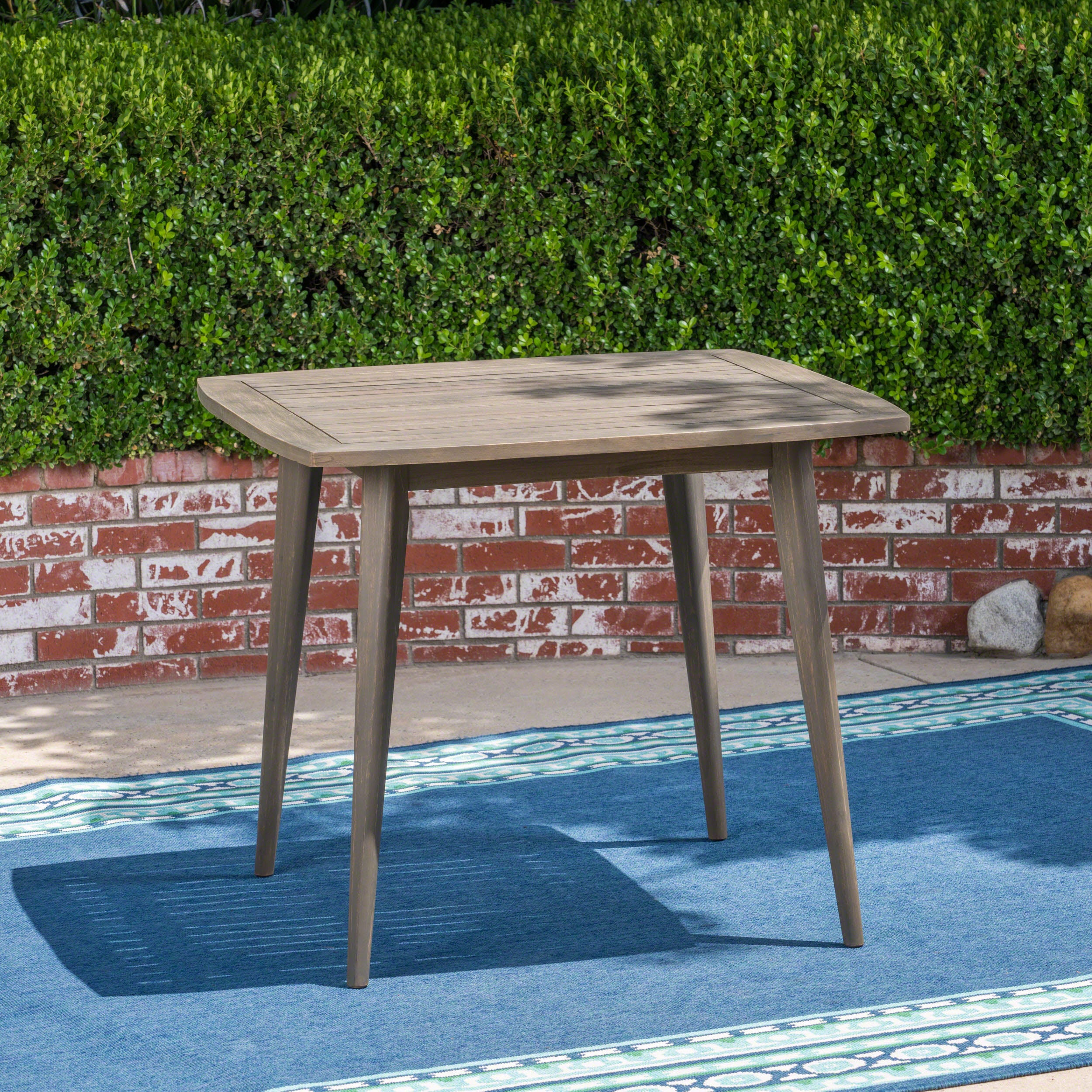 Outdoor Square Acacia Wood Table with Straight Legs