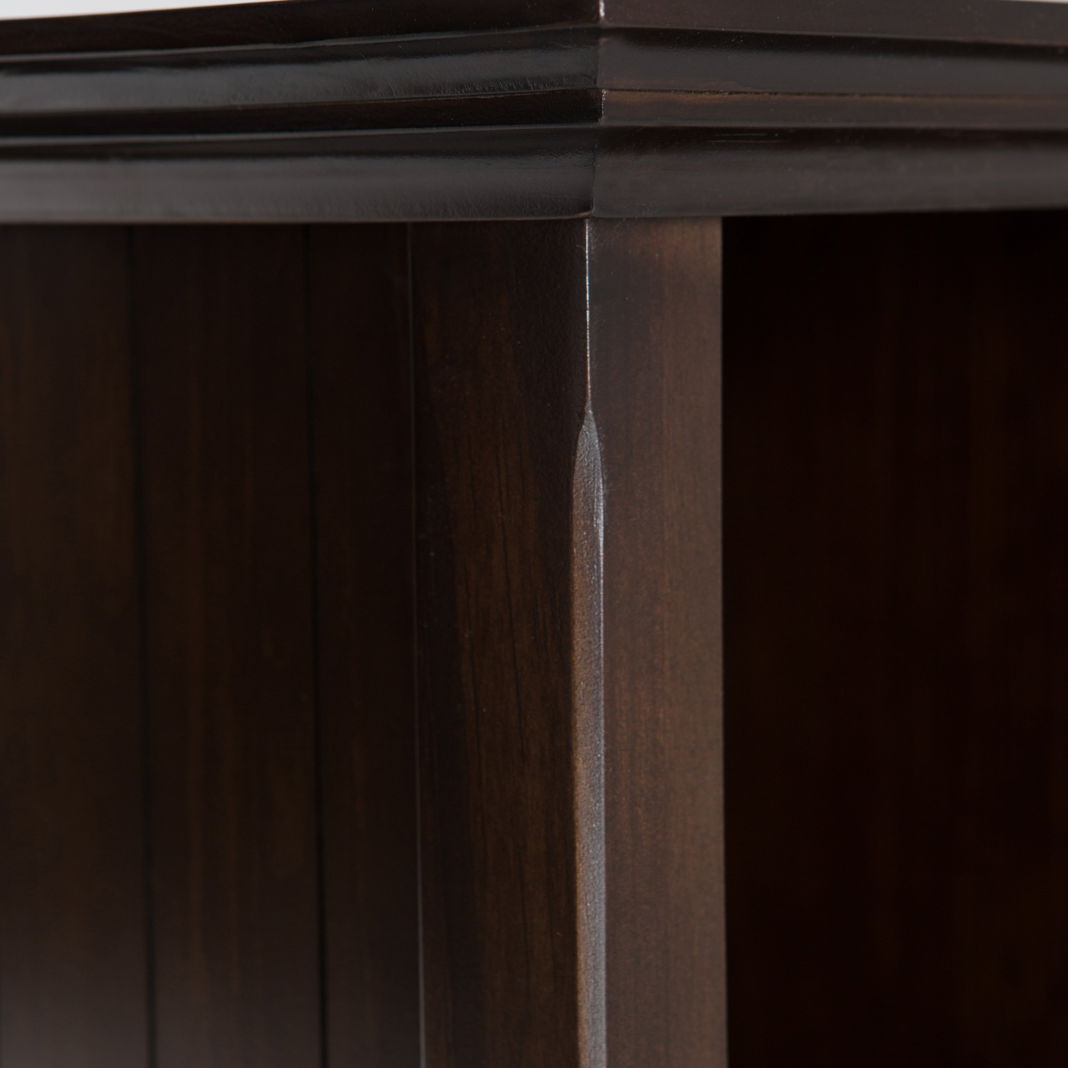 Acadian 57 Inch Wide Solid Wood 8 Cube Storage Sofa Table in Brunette