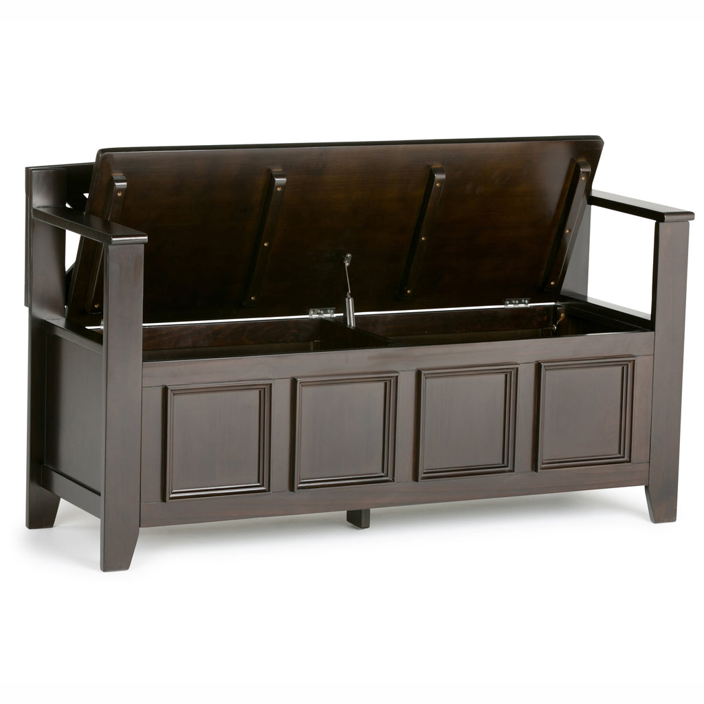 Amherst Solid Wood Entryway Storage Bench in Hickory