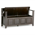 Amherst Solid Wood Entryway Storage Bench in Hickory