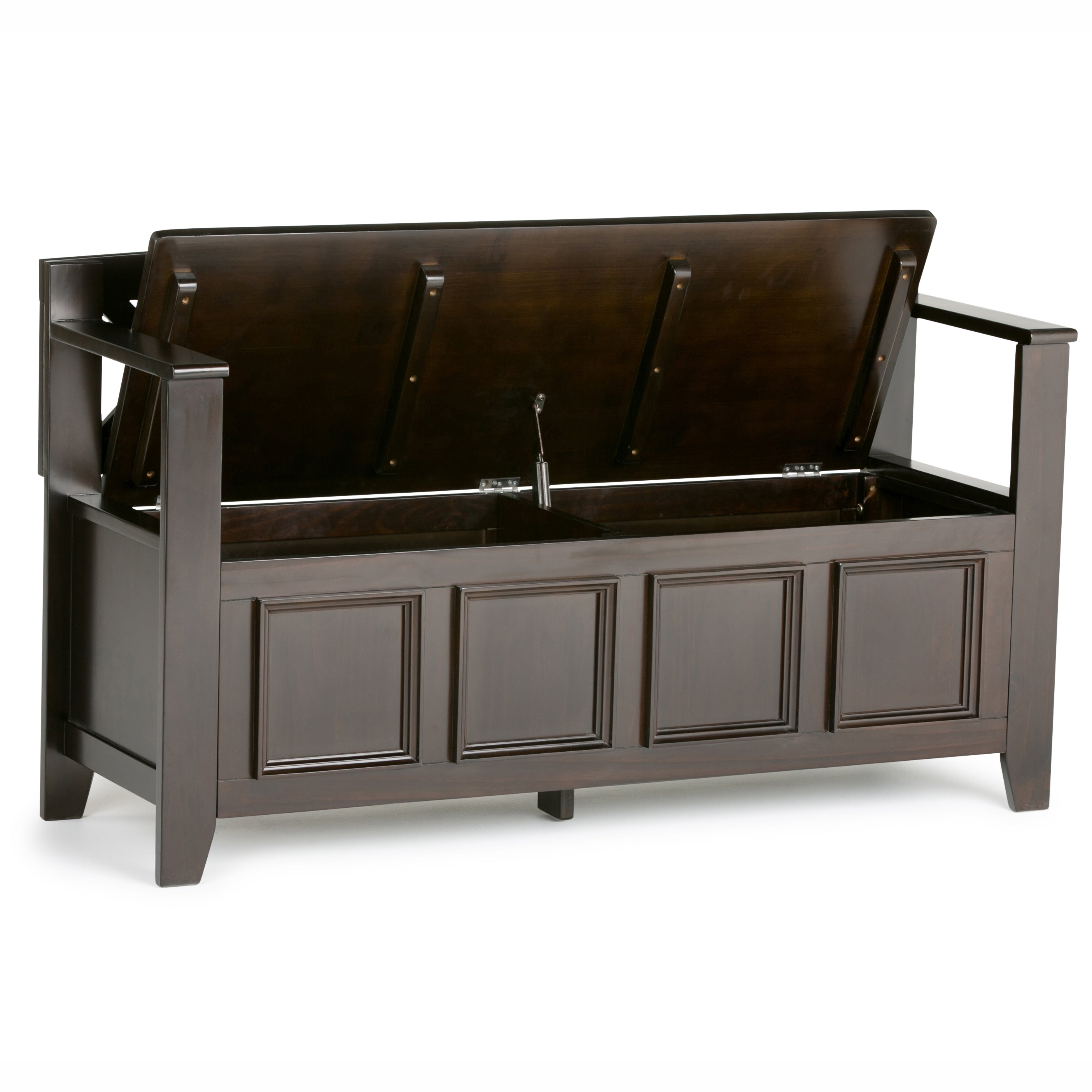 Amherst Solid Wood Entryway Storage Bench in Hickory