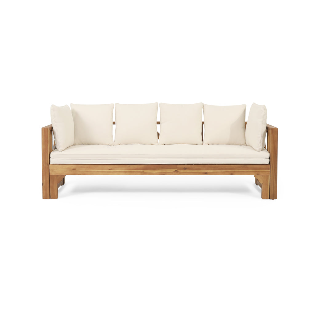 Outdoor Extendable Acacia Wood 3 Seater Sofa